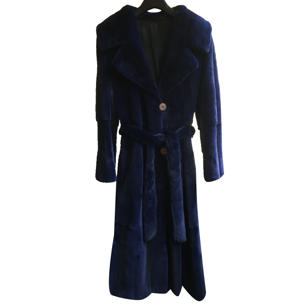 La Tanière long manteau vison rasé