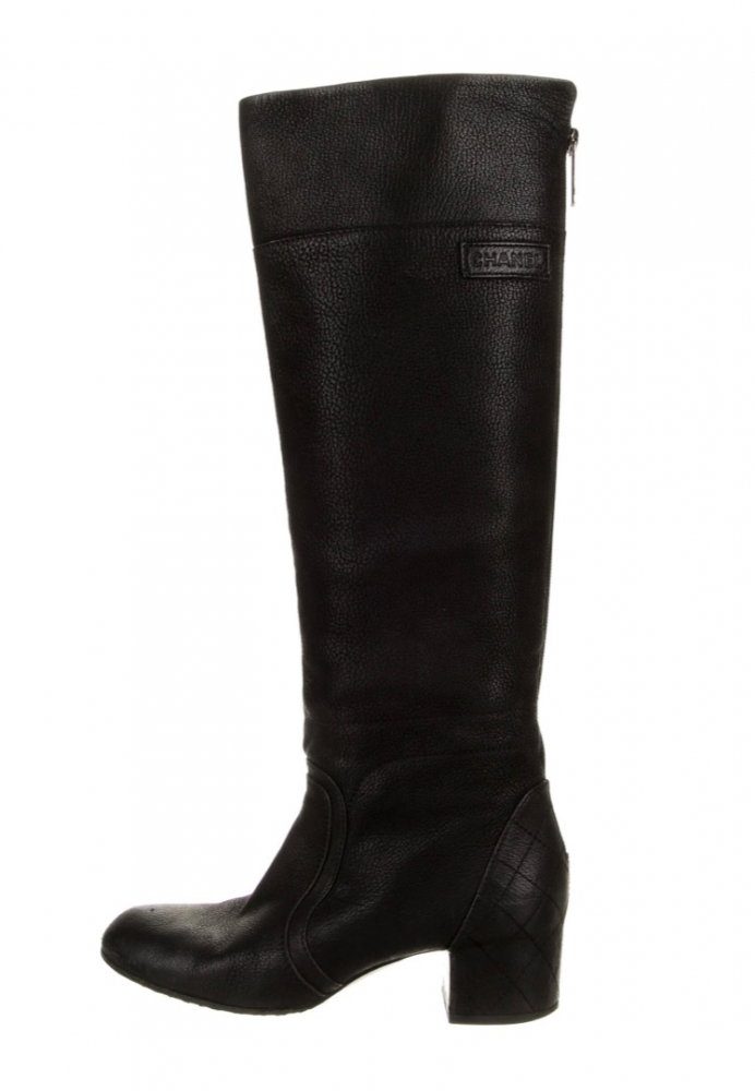 Chanel Interlocking CC Logo Reitstiefel