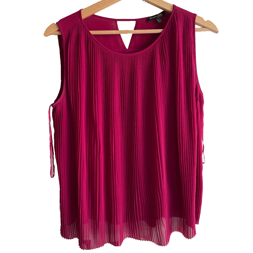 Massimo Dutti Fuchsia pleated blouse