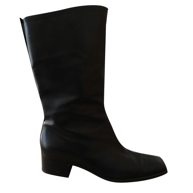 Gucci Schwarz Schwarzer Lederstiefel