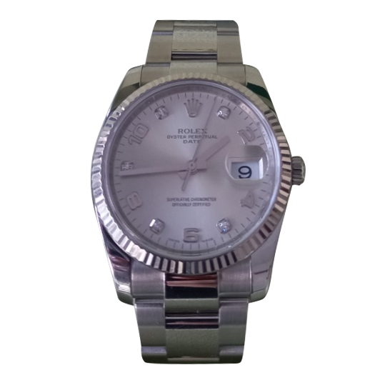 Rolex Montre Rolex Oyster Perpetual Date 34 en acier et diamants