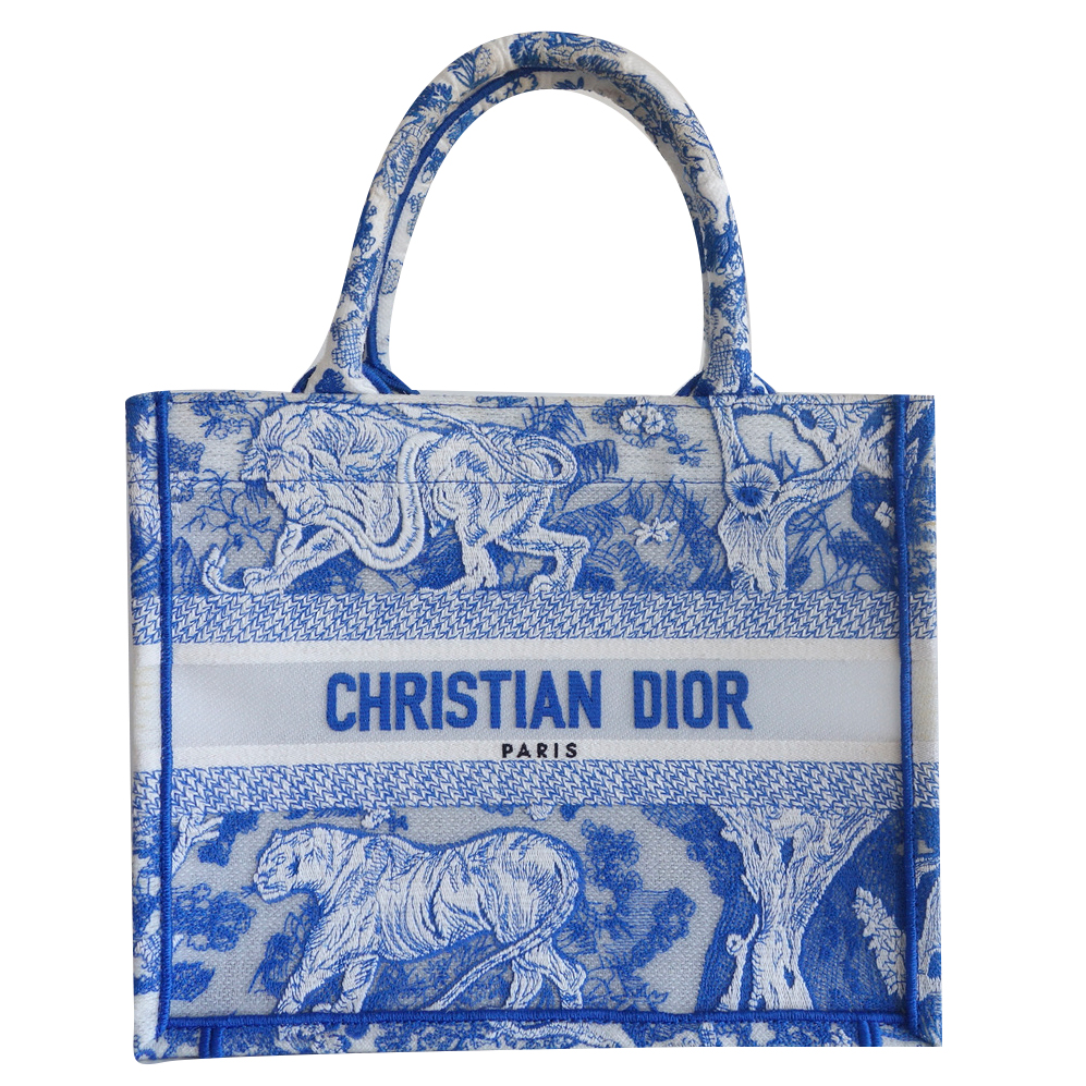 Christian Dior Sac Dior Book tote bleu fluo