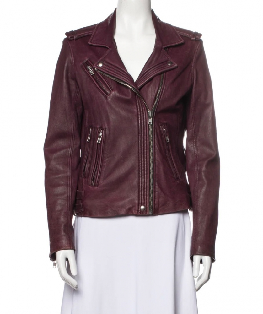 Iro Blouson motard en cuir Margot