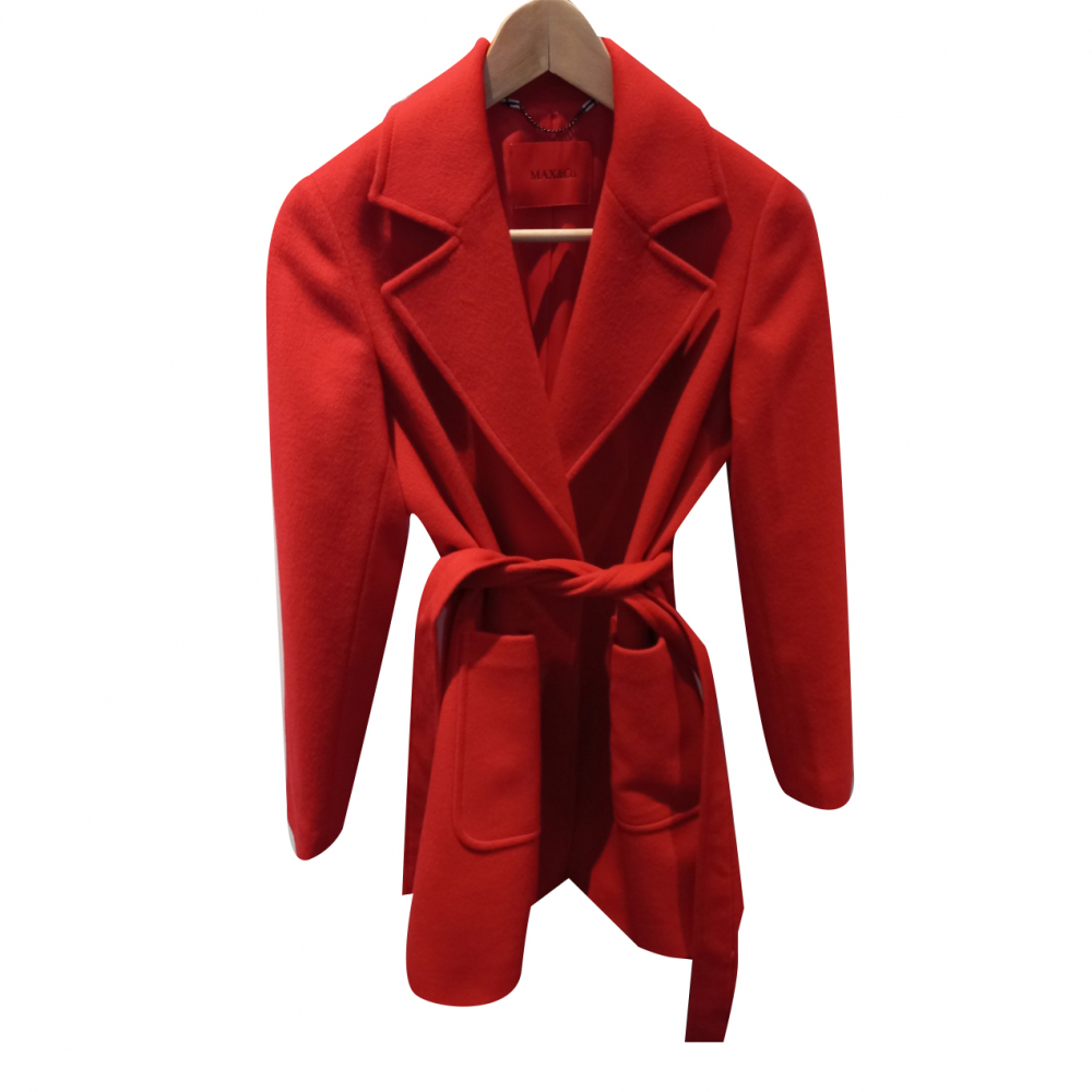 Shortrun-Mantel aus roter Wolle MyPrivateDressing