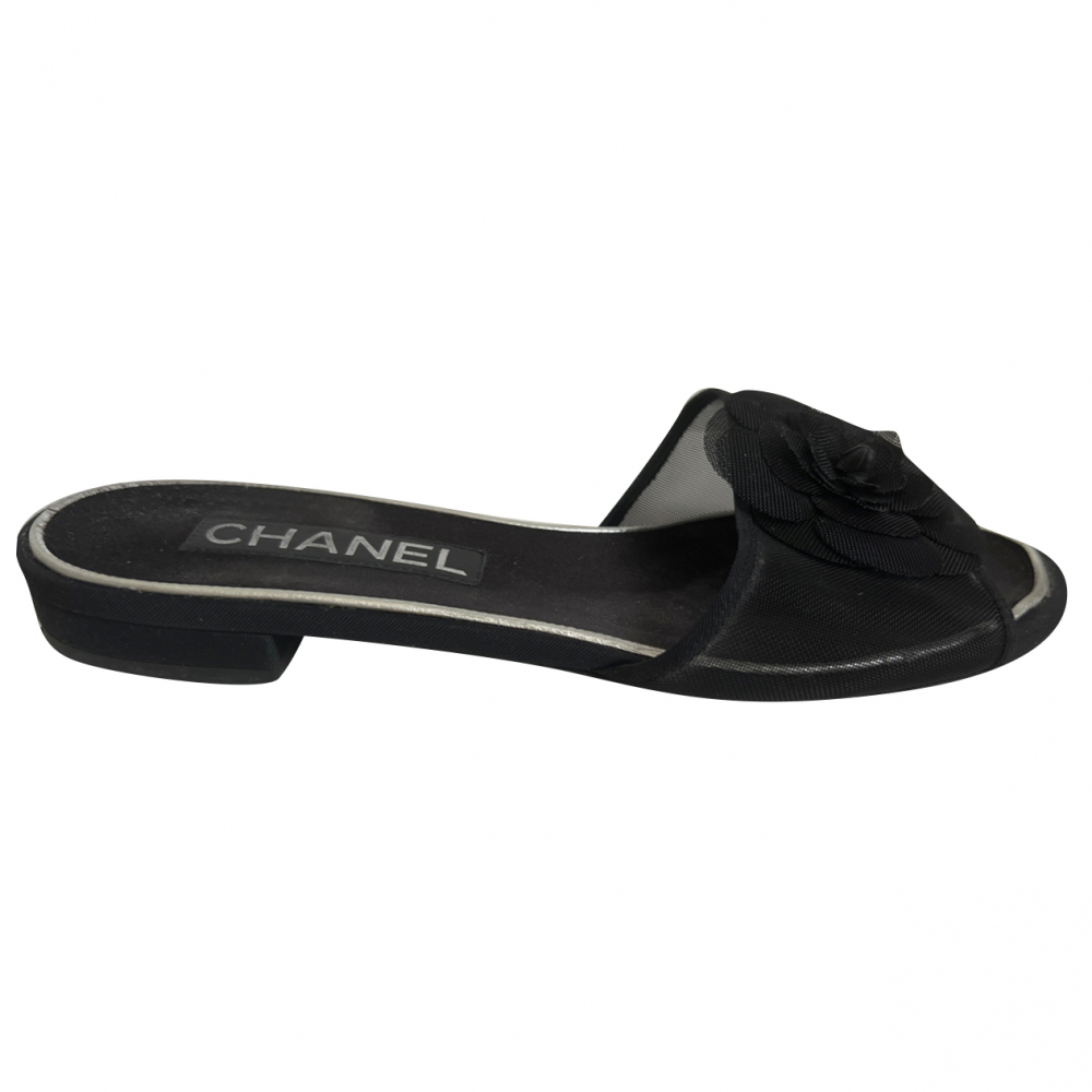 Chanel 2006 Interlocking CC Logo Slides - Black Sandals, Shoes