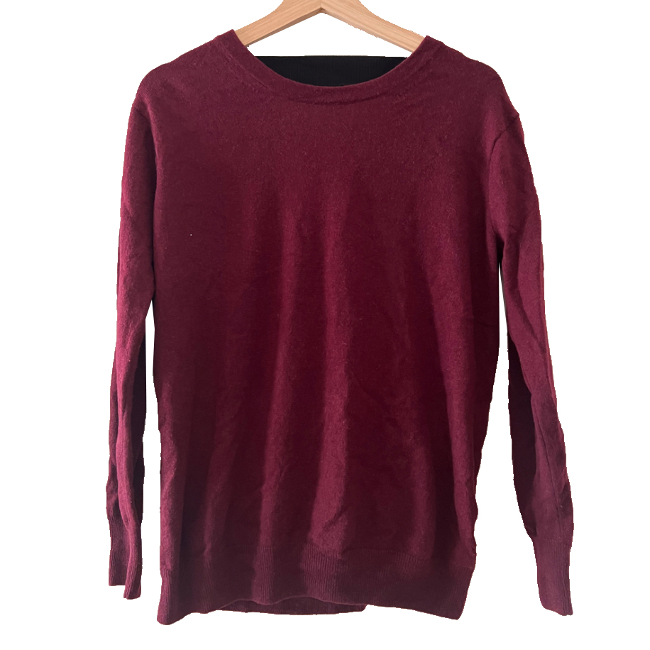 Sandro burgundy open back sweater