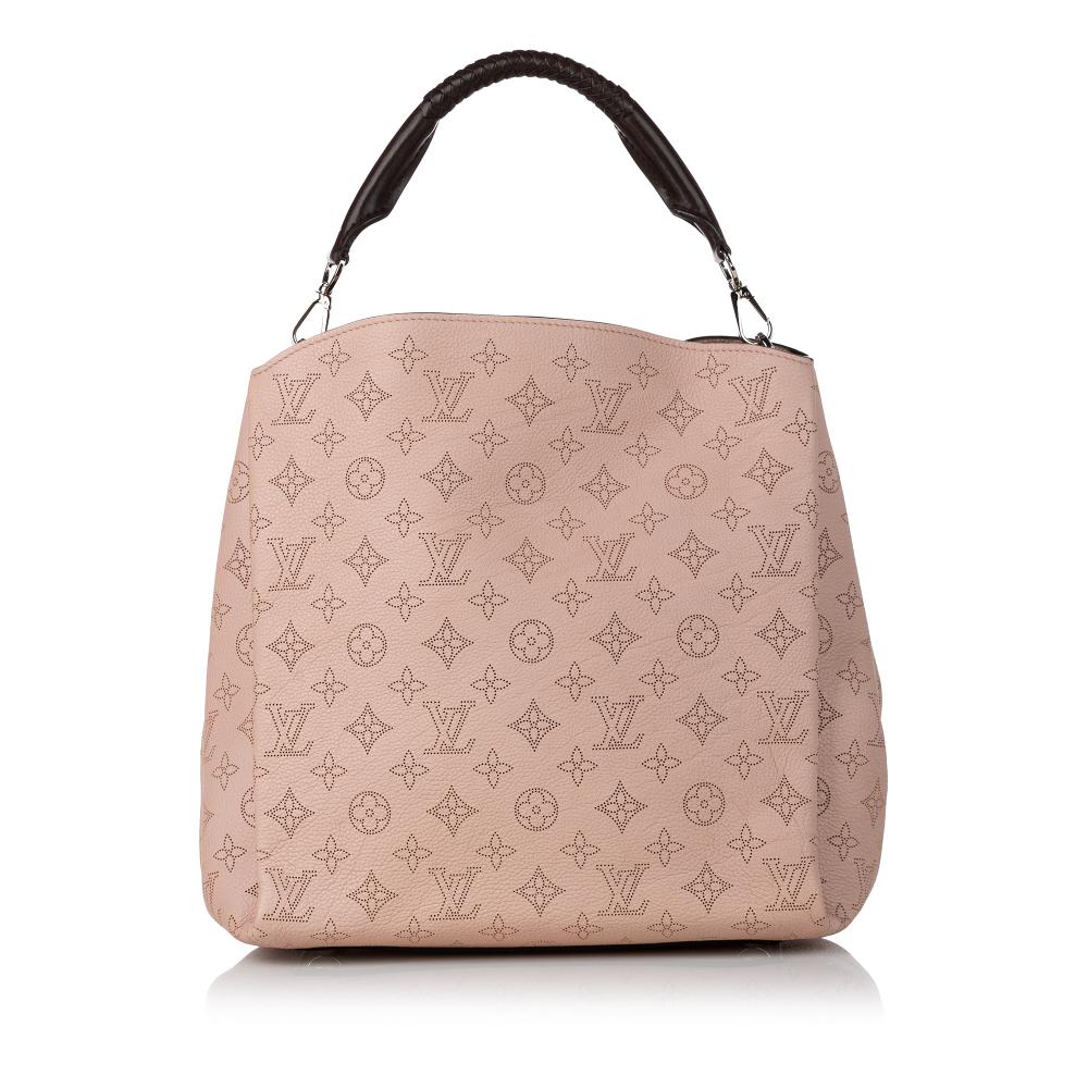 B Louis Vuitton Pink with Black Calf Leather Mahina Babylone PM