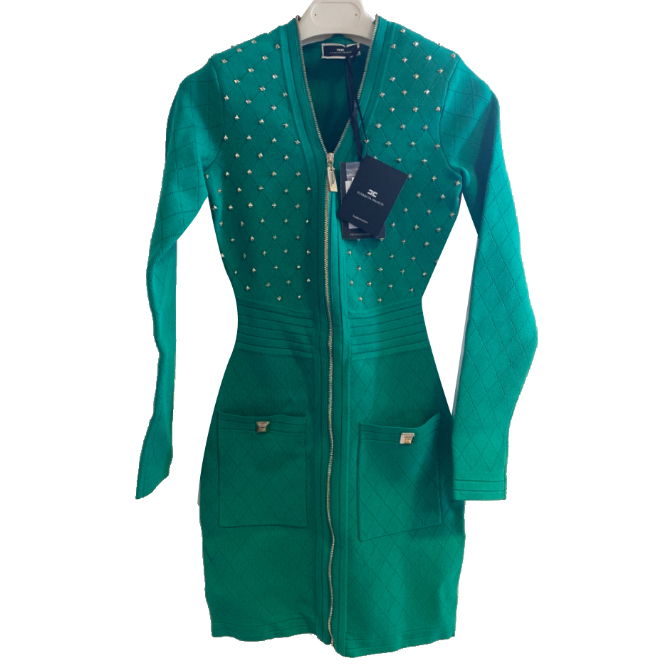 Elisabetta Franchi Embellished long sleeve dress