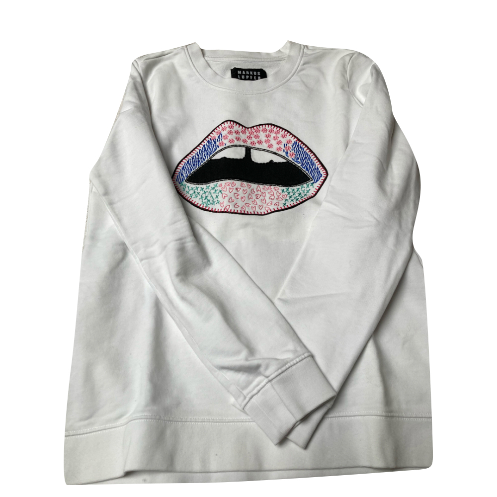 Markus Lupfer Sweatshirt bestickter Mund