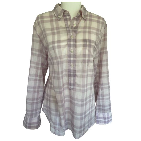 J.Crew Classic-fit cotton voile popover in orchid plaid