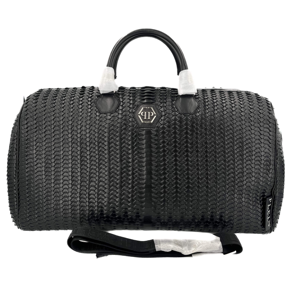 Philipp Plein Large Handle Bag Leather Black Weekender
