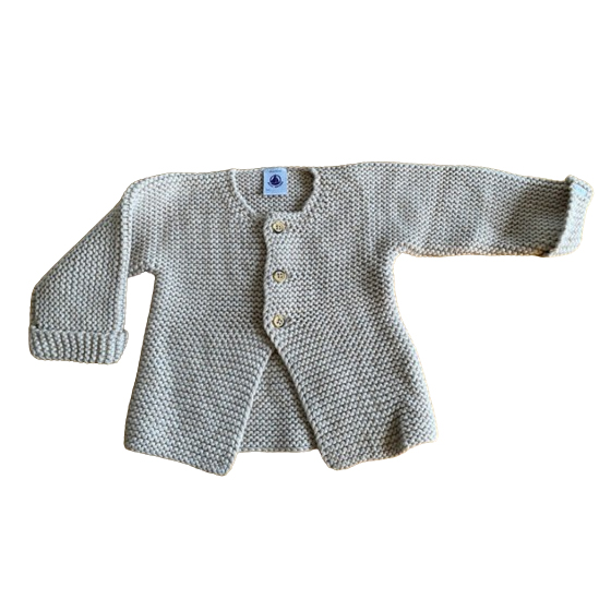 Petit Bateau Mousse stitch baby cardigan