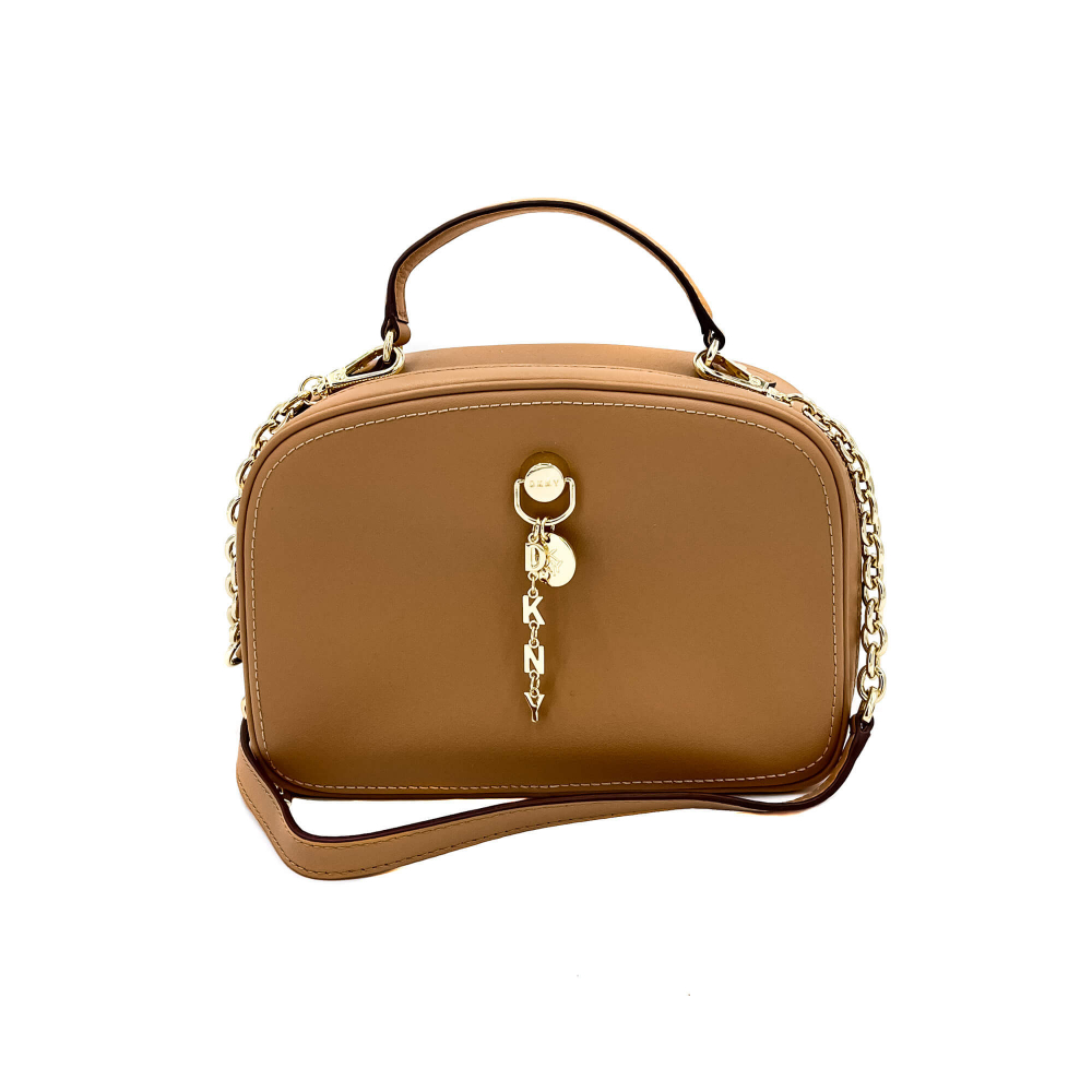 DKNY Leonti Crossbody Bag Leather Beige