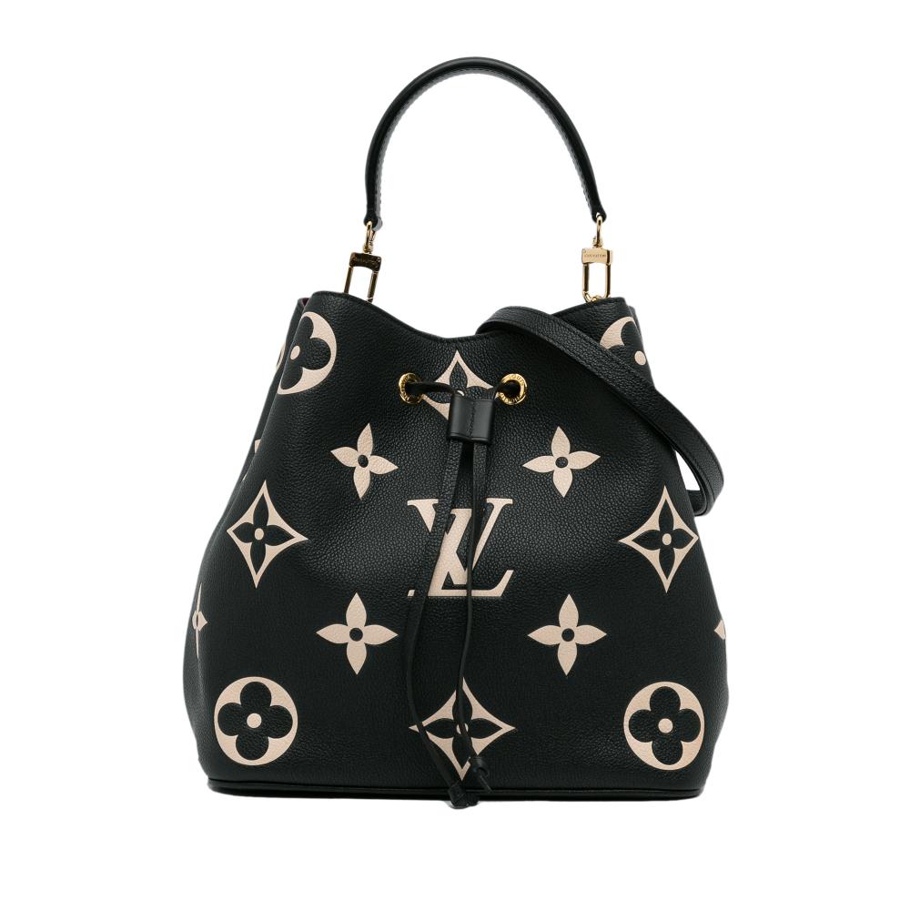 Louis Vuitton AB Louis Vuitton Black Monogram Empreinte Leather Monogram Giant Bicolor Empreinte Neonoe MM France