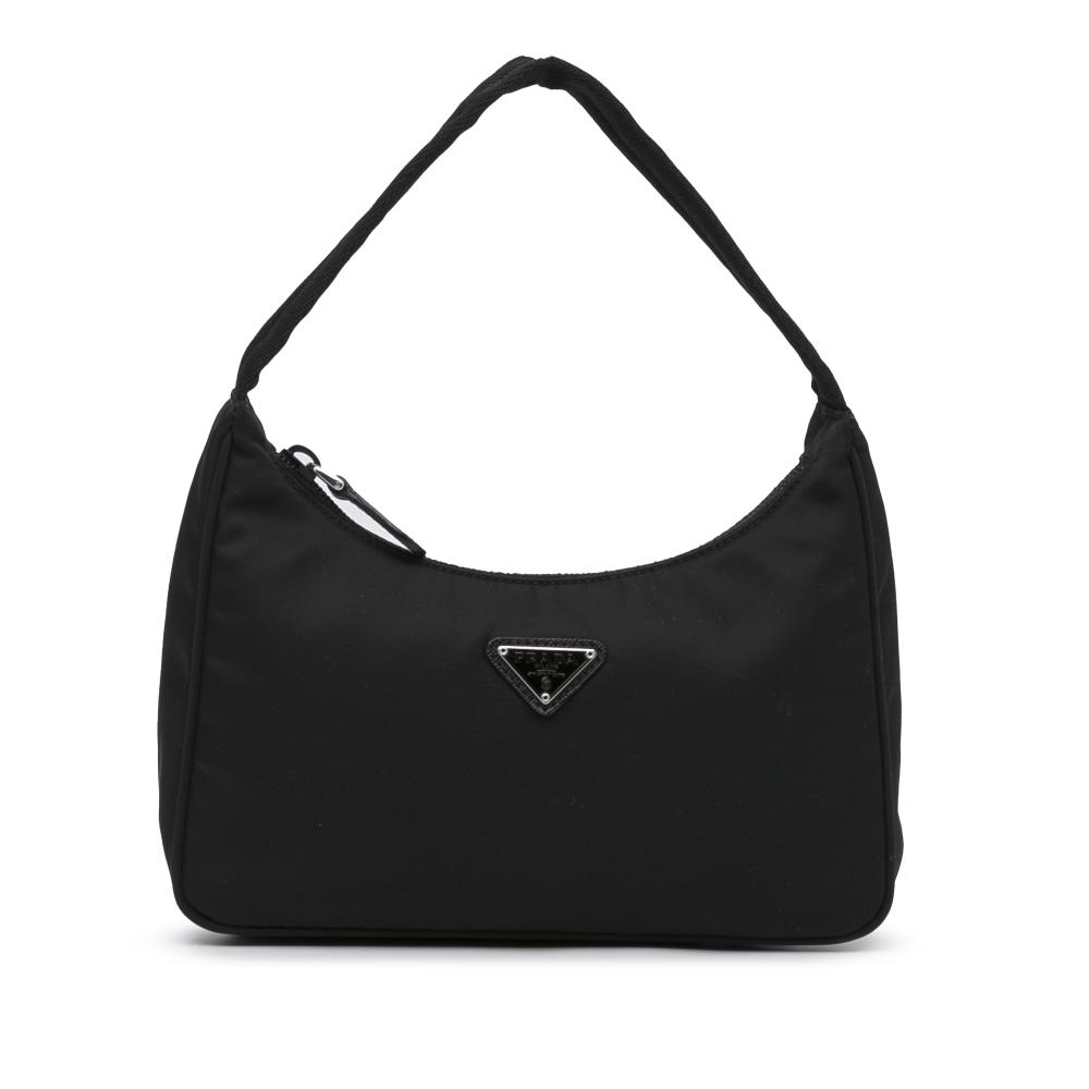 Prada AB Prada Black Nylon Fabric Mini Tessuto Re Edition 2000 Baguette Romania