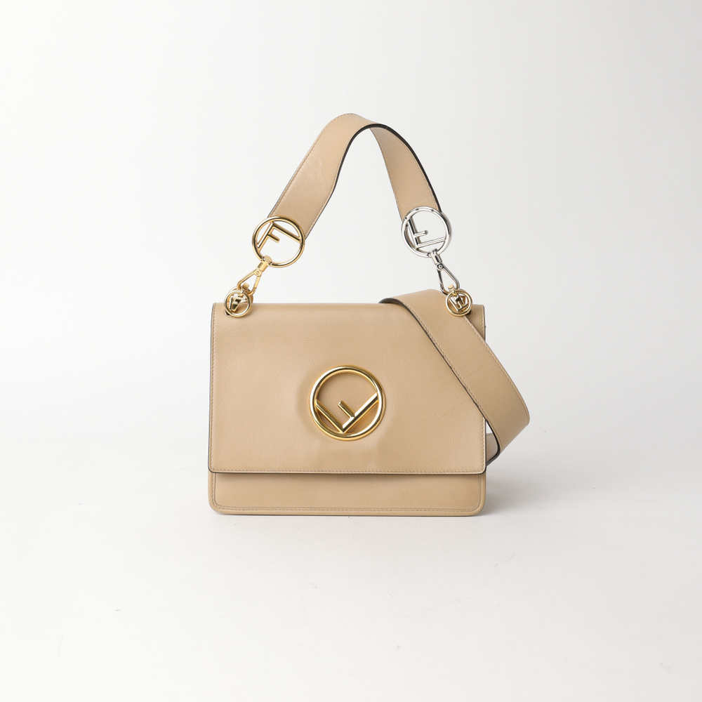 Fendi Kan I F Leather Shoulder Bag
