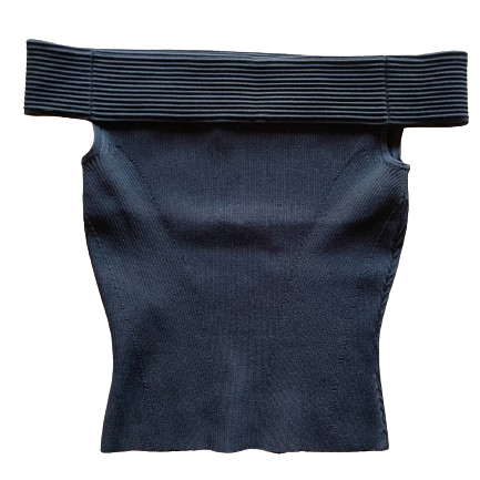 Alexander McQueen schulterfreies geripptes Oberteil