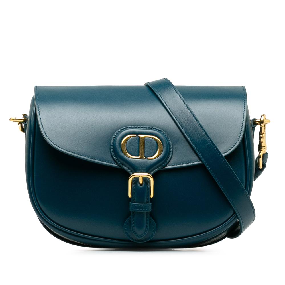 Christian Dior AB Dior Blue Dark Blue Calf Leather Medium Bobby Crossbody Bag Italy