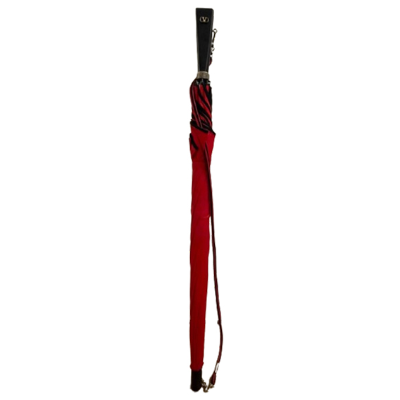 Valentino Garavani Red V Logo Wenge wood handle umbrella