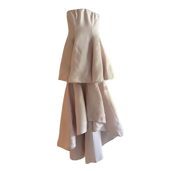 Christian Dior Robe en soie pâle avec traîne