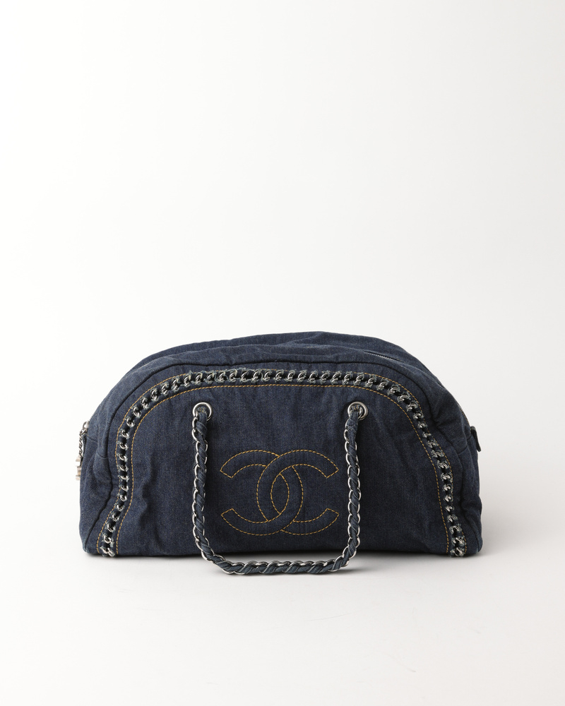 Chanel Denim Cc Luxury Line Boston Bag
