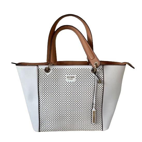 Guess White and brown openwork bag