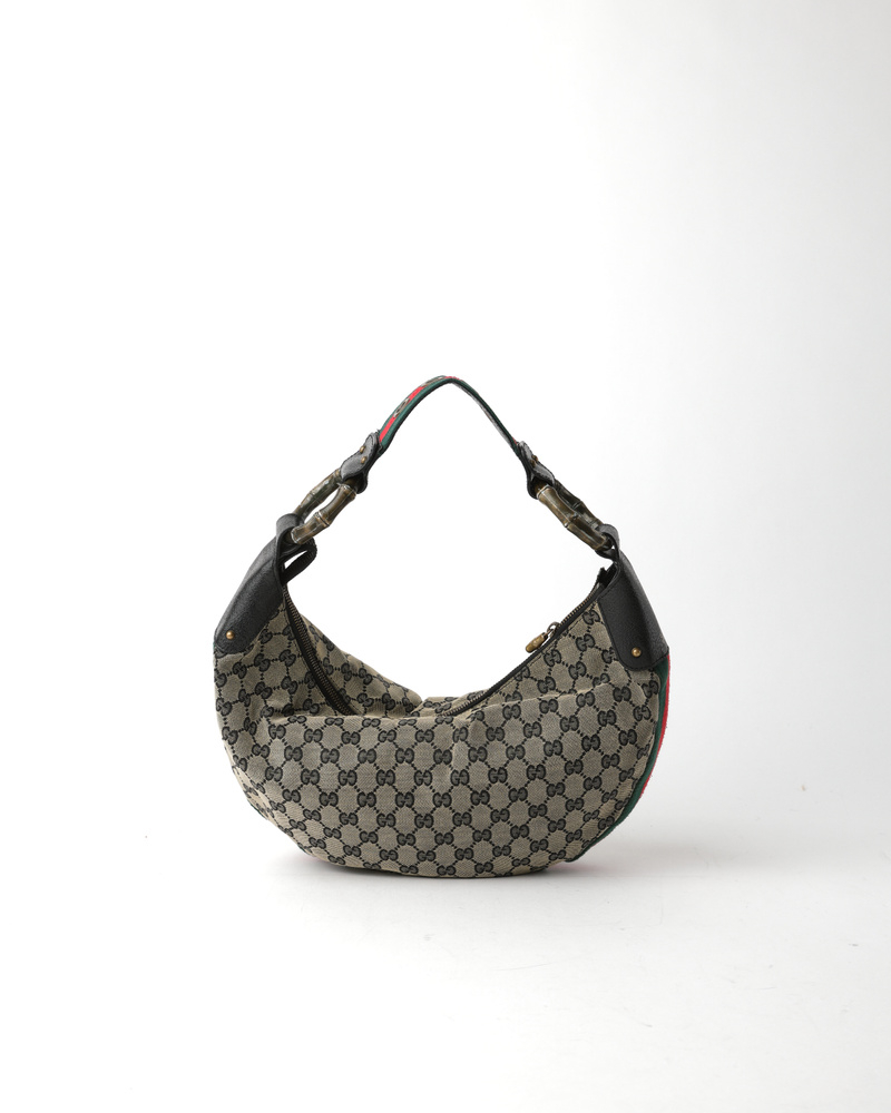 Gucci Bamboo Sherry Line GG Pattern Shoulder Bag