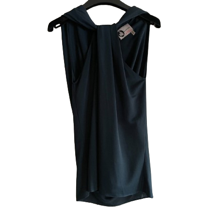 Givenchy Dos nu élégamment drapé en bleu sarcelle profond