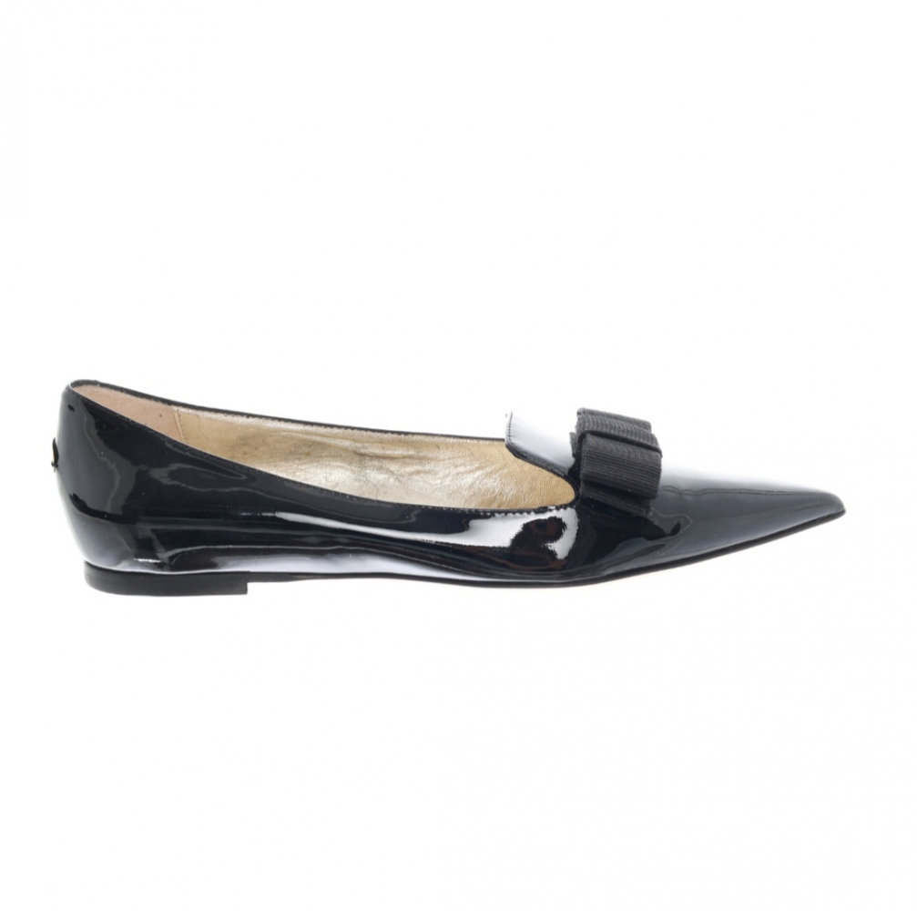 Jimmy Choo Damen Slipper Ballerinas in Schwarz Leder