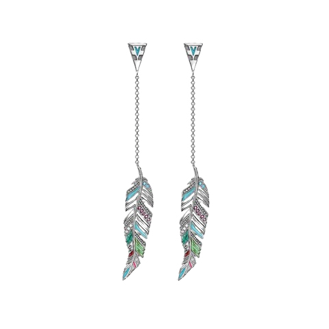 Thomas Sabo Boucles d'oreilles plumes en argent sterling