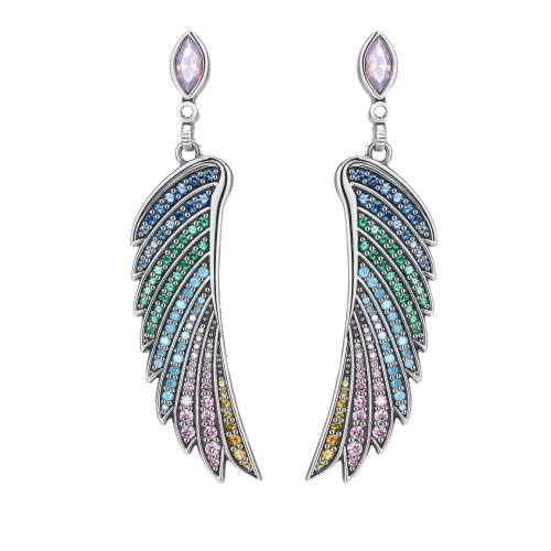 Thomas Sabo Colorful Hummingbird Wings Silver Earings