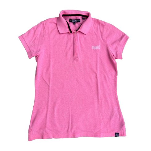 Superdry Fluorescent pink polo shirt L