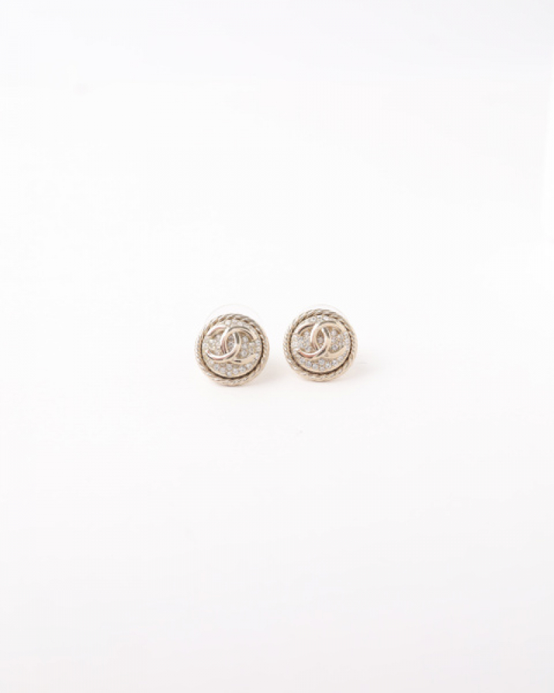 Chanel CC Rhinestone Earrings