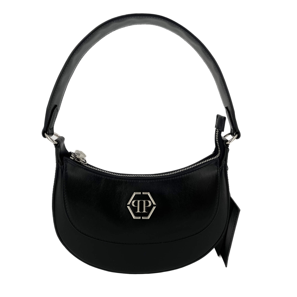 Philipp Plein Hobo Shoulder Bag Calf Leather Leather Black