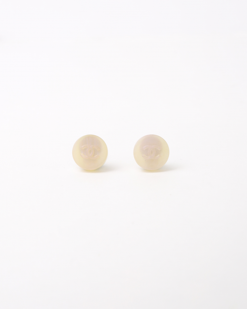 Chanel Cc Resin Clip-on Earrings