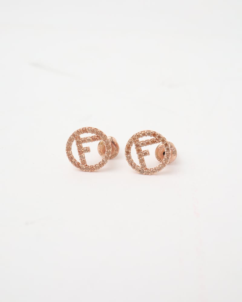 Fendi Ff Rhinestone Earrings