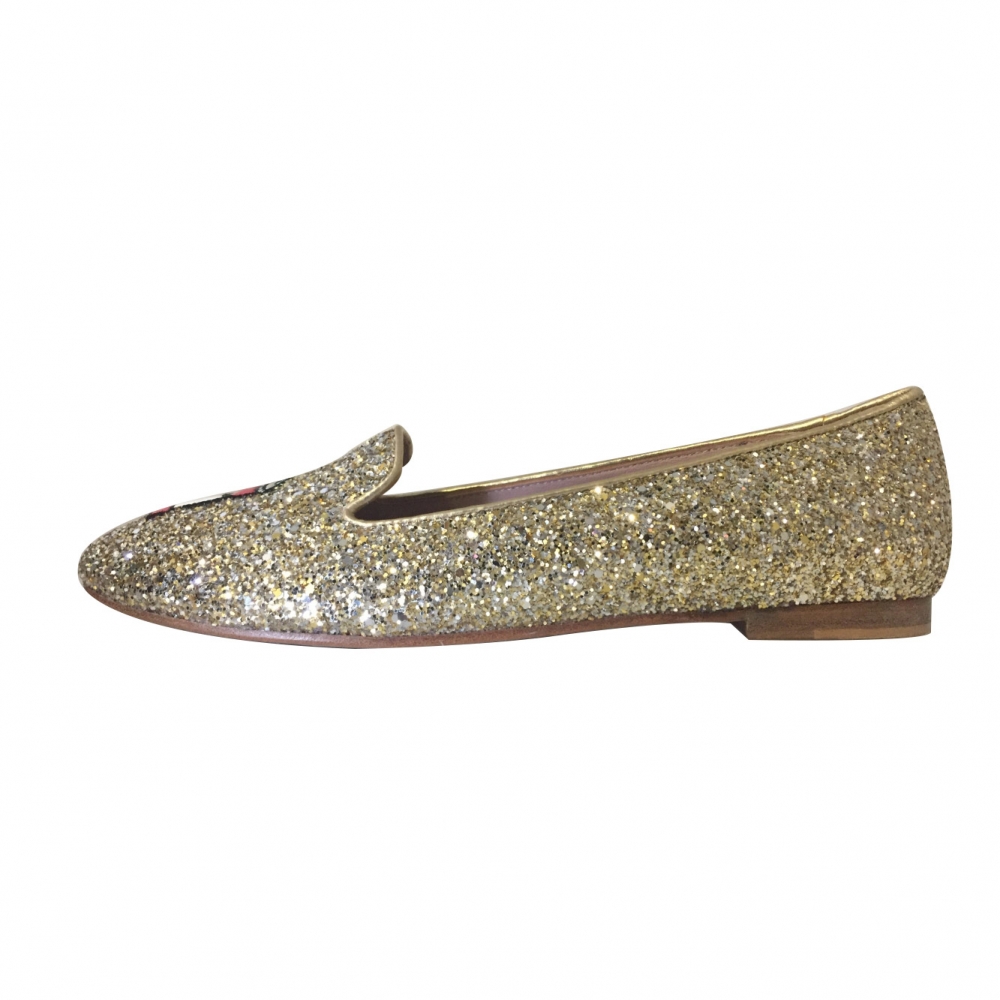 Chiara Ferragni 'Glitter Oro' Ballerinas