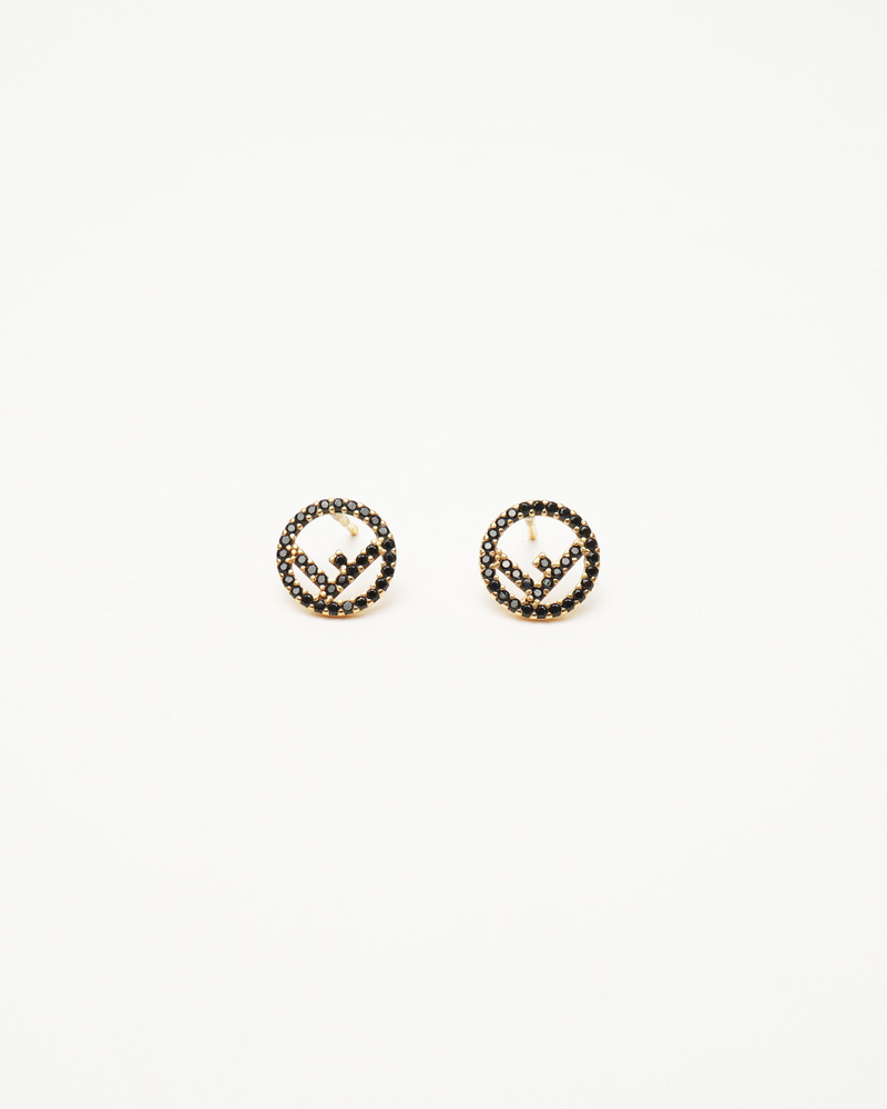 Fendi Ff Rhinestone Earrings