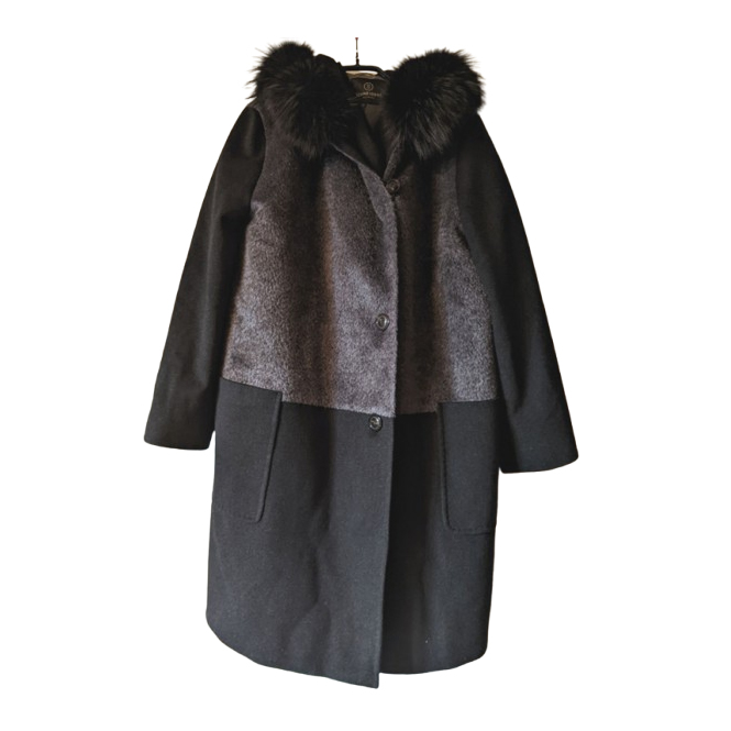 Agnona Alpaca-laine-fox coat 44