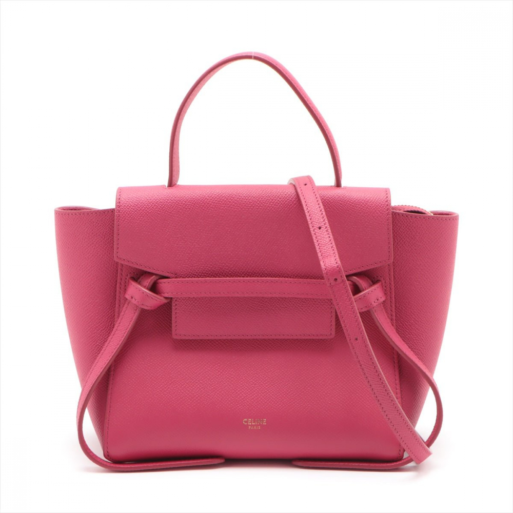 Celine Belt Bag Nano Grained Calfskin Leather 3-Ways Tote Bag Pink