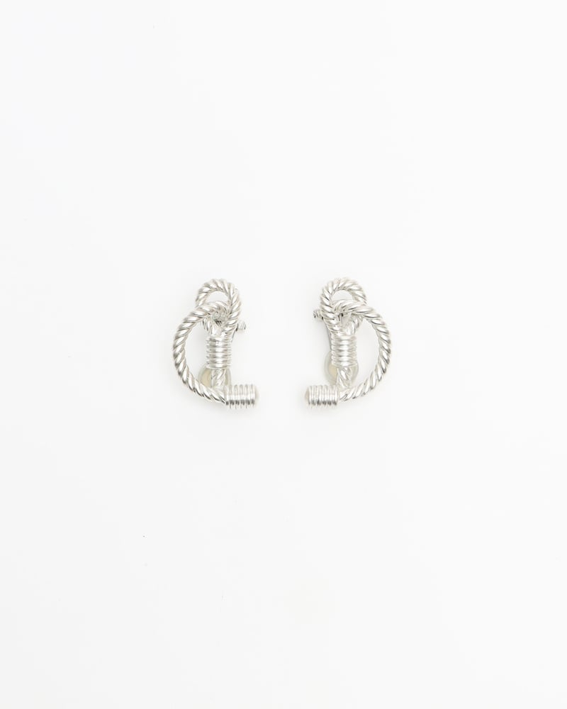 Hermès Rope Motif Clip-on Silver Earrings