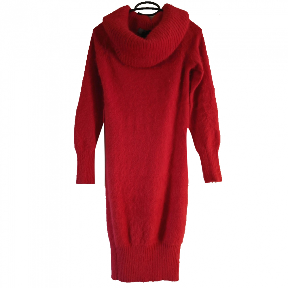 Alexander McQueen Bright red Angora dress, t. S