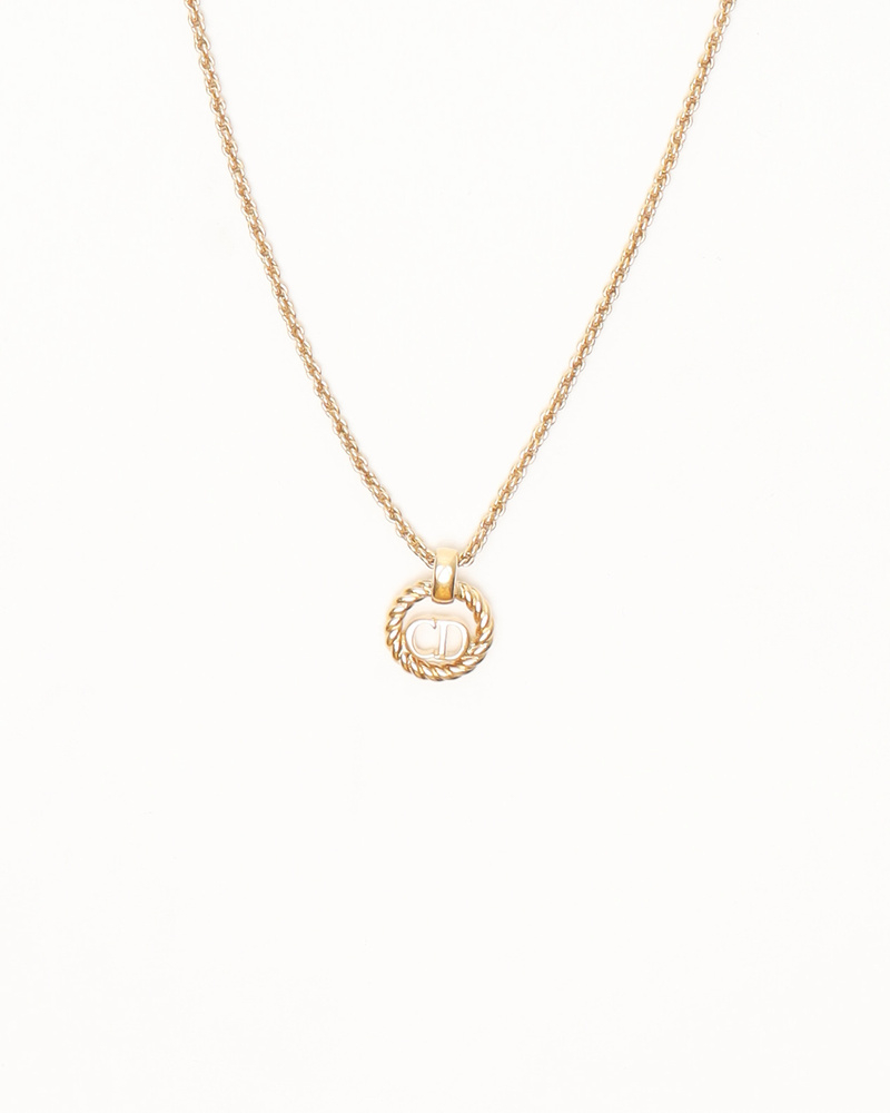 Christian Dior CD Twisted Logo Necklace