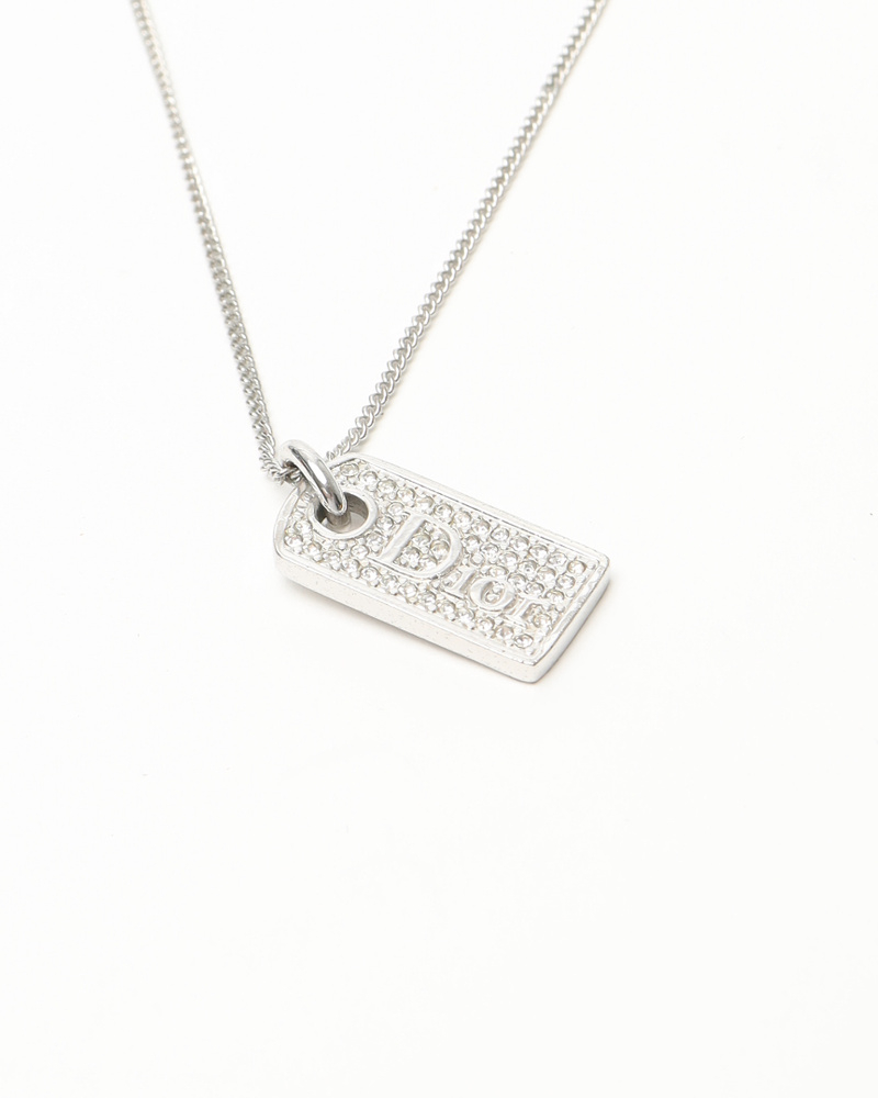 Christian Dior Rhinestone Plate Necklace