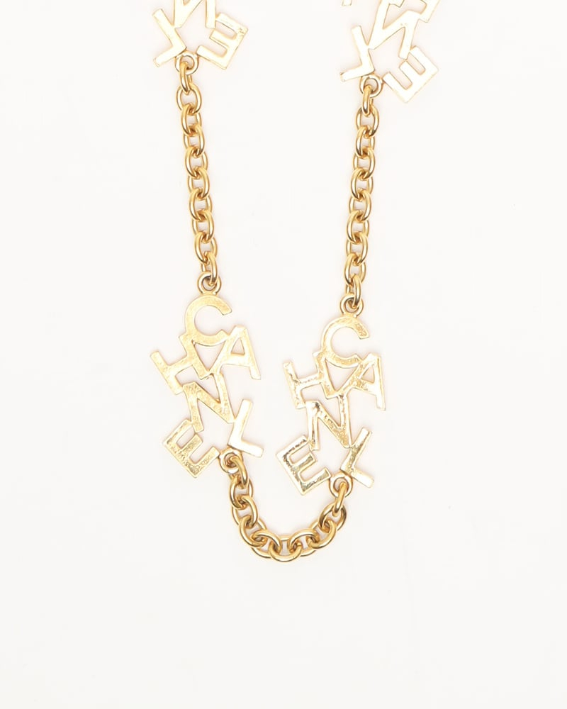 Chanel Logo Charm Gold-Plated Necklace