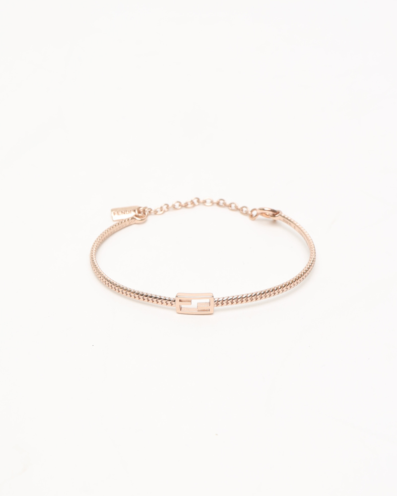 Fendi FF Logo Baguette Rose Gold Bracelet