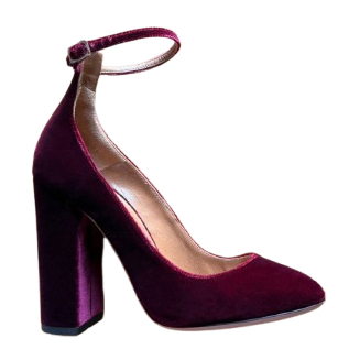 Aquazzura Burgunderfarbene Samtabsätze