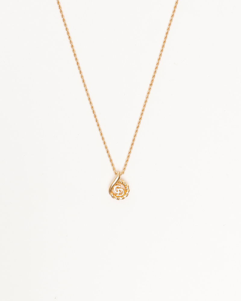 Christian Dior CD Twisted Logo Necklace