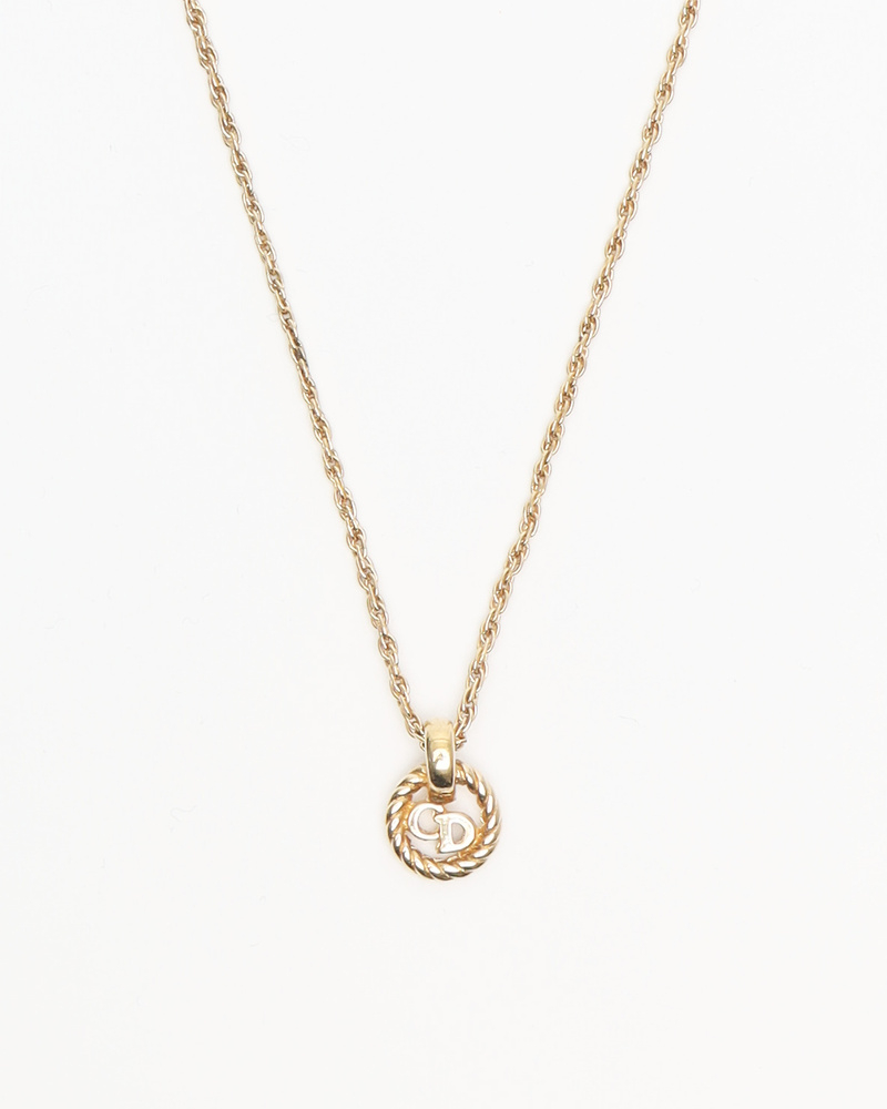 Christian Dior CD Twisted Logo Necklace