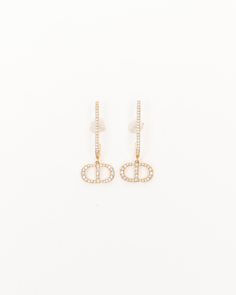 Christian Dior CD Rhinestone Earrings